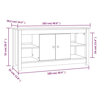 TV-taso 103x36,5x52 cm täysi mänty
