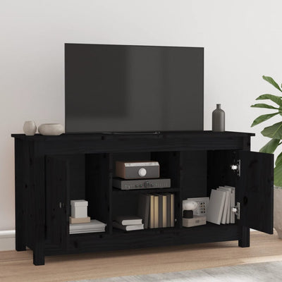 TV-taso musta 103x36,5x52 cm täysi mänty