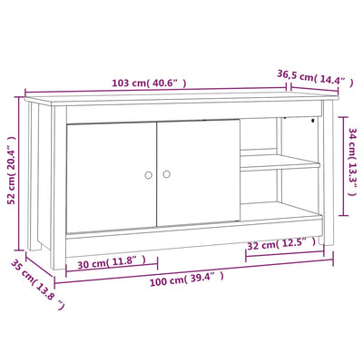 TV-taso 103x36,5x52 cm täysi mänty