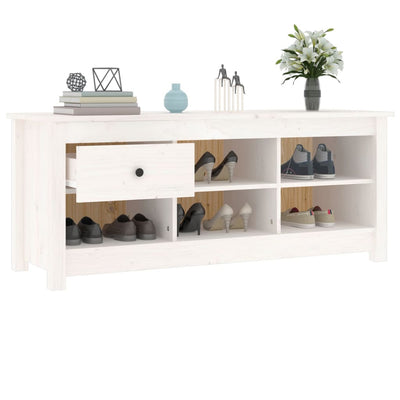 Kenkäkaappi valkoinen 110x38x45,5 cm täysi mänty