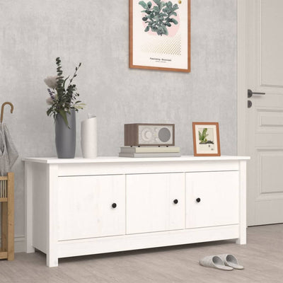 Kenkäkaappi valkoinen 110x38x45,5 cm täysi mänty