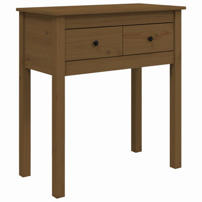 Konsolipöytä hunajanruskea 70x35x75 cm täysi mänty