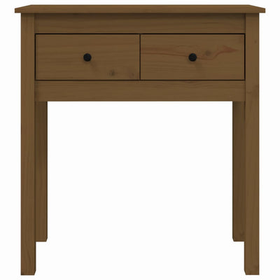 Konsolipöytä hunajanruskea 70x35x75 cm täysi mänty