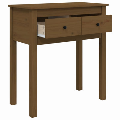Konsolipöytä hunajanruskea 70x35x75 cm täysi mänty