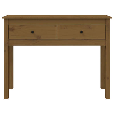 Konsolipöytä hunajanruskea 100x35x75 cm täysi mänty
