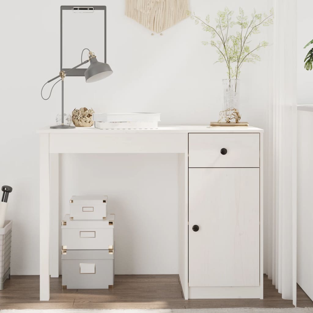 Valkoinen työpöytä Kylie 100x50x75cm (mänty)