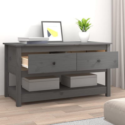 Sohvapöytä harmaa 102x49x55 cm täysi mänty