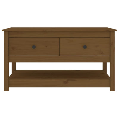 Sohvapöytä hunajanruskea 102x49x55 cm täysi mänty