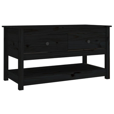 Sohvapöytä musta 102x49x55 cm täysi mänty