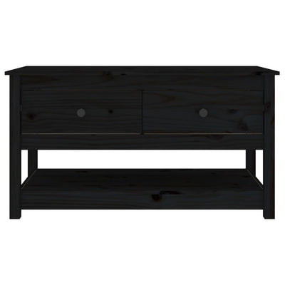 Sohvapöytä musta 102x49x55 cm täysi mänty