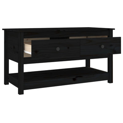 Sohvapöytä musta 102x49x55 cm täysi mänty