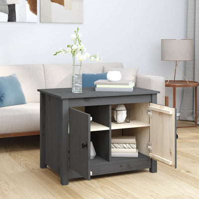 Sohvapöytä harmaa 71x49x55 cm täysi mänty
