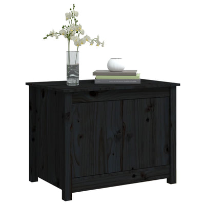 Sohvapöytä musta 71x49x55 cm täysi mänty