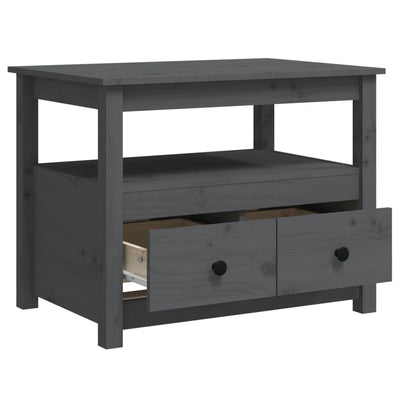 Sohvapöytä harmaa 71x49x55 cm täysi mänty