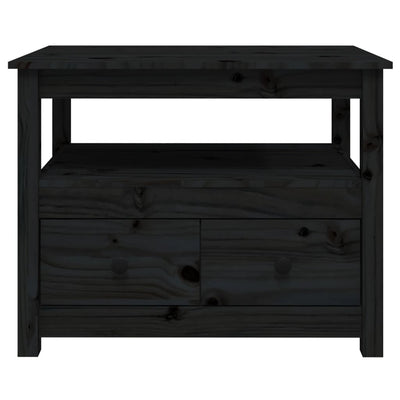 Sohvapöytä musta 71x49x55 cm täysi mänty