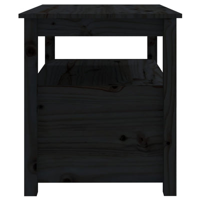 Sohvapöytä musta 71x49x55 cm täysi mänty