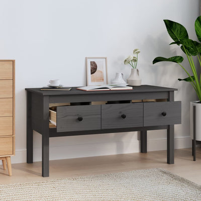 Sohvapöytä harmaa 102x49x55 cm täysi mänty
