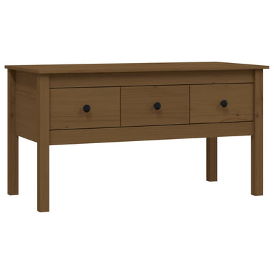 Sohvapöytä hunajanruskea 102x49x55 cm täysi mänty