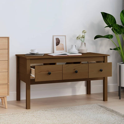 Sohvapöytä hunajanruskea 102x49x55 cm täysi mänty