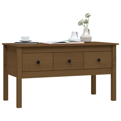 Sohvapöytä hunajanruskea 102x49x55 cm täysi mänty