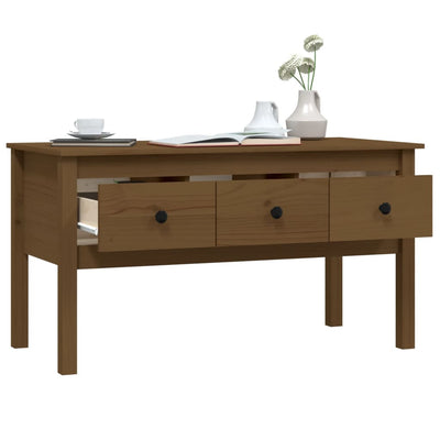 Sohvapöytä hunajanruskea 102x49x55 cm täysi mänty