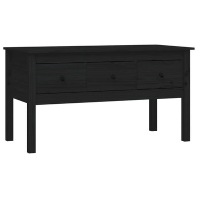 Sohvapöytä musta 102x49x55 cm täysi mänty