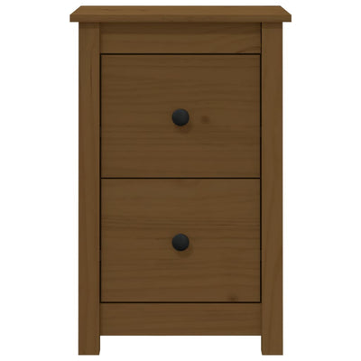 Yöpöydät 2 kpl hunajanruskea 40x35x61,5 cm täysi mänty