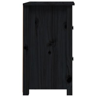 Yöpöydät 2 kpl musta 40x35x61,5 cm täysi mänty