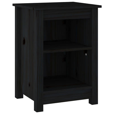 Yöpöydät 2 kpl musta 40x35x55 cm täysi mänty