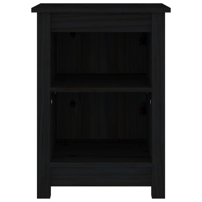 Yöpöydät 2 kpl musta 40x35x55 cm täysi mänty