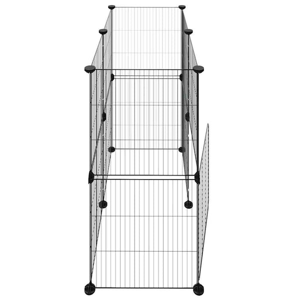 Lemmikkihäkki ovella musta 12-paneelinen 35x35 cm teräsmateriaalia