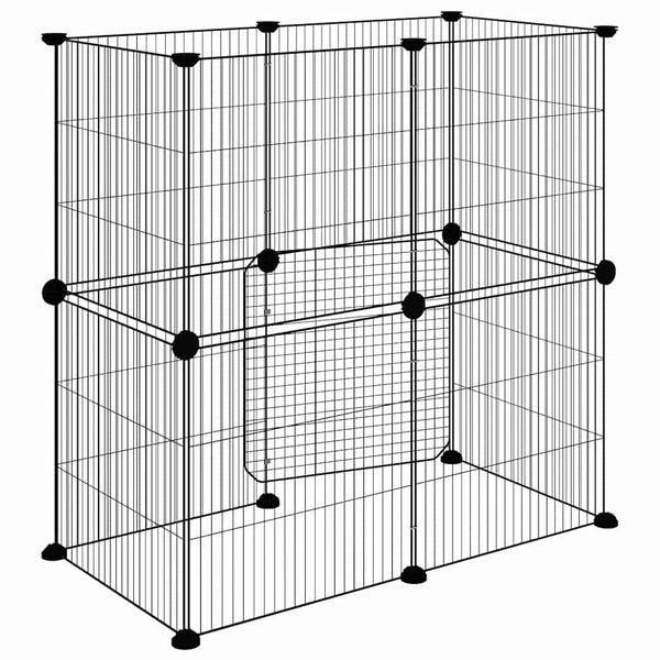 Lemmikkihäkki ovella musta 12-paneelinen 35x35 cm teräsmateriaalia