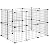 20-paneelinen lemmikkihäkki ovella musta 35x35 cm teräs