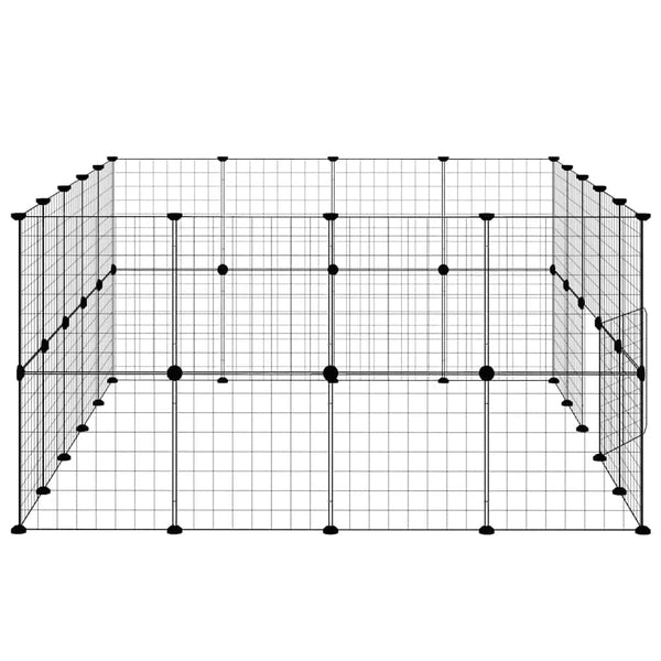 36-paneelinen lemmikkihäkki ovella musta 35x35 cm teräs