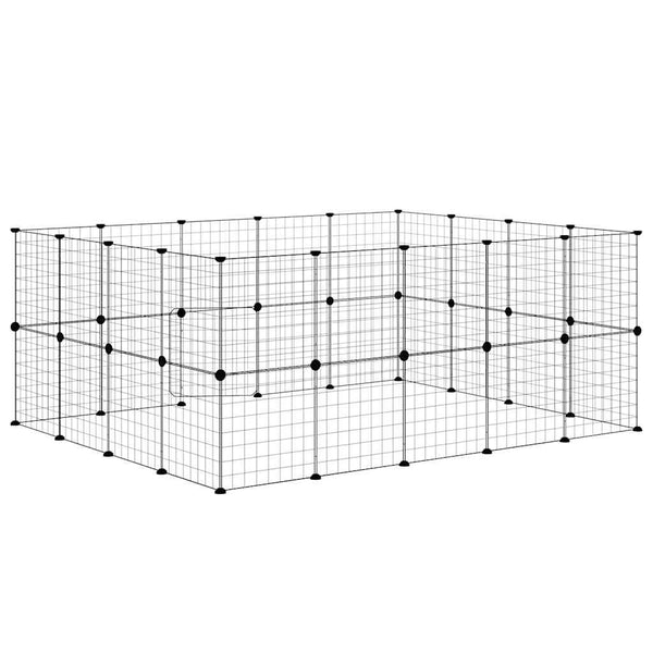 36-paneelinen lemmikkihäkki ovella musta 35x35 cm teräs