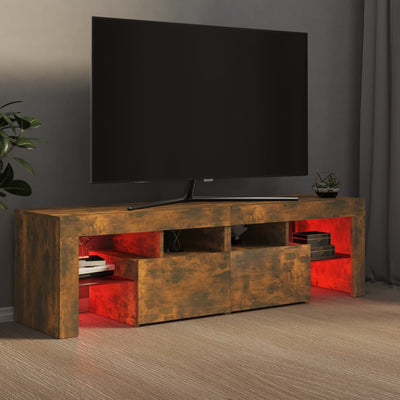 TV-taso LED-valoilla savutammi 140x36,5x40 cm