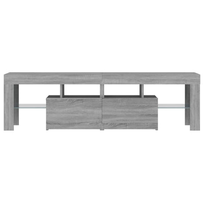 TV-taso LED-valoilla harmaa Sonoma 140x36,5x40 cm