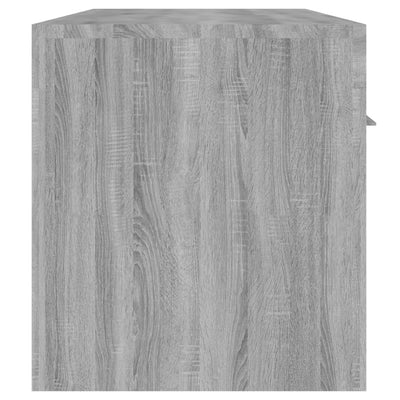 TV-taso LED-valoilla harmaa Sonoma 140x36,5x40 cm