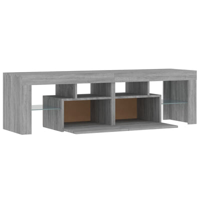 TV-taso LED-valoilla harmaa Sonoma 140x36,5x40 cm