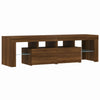 TV-taso LED-valoilla ruskea tammi 140x36,5x40 cm