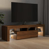 TV-taso LED-valoilla ruskea tammi 140x36,5x40 cm