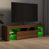 TV-taso LED-valoilla ruskea tammi 140x36,5x40 cm