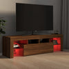 TV-taso LED-valoilla ruskea tammi 140x36,5x40 cm