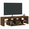 TV-taso LED-valoilla ruskea tammi 140x36,5x40 cm