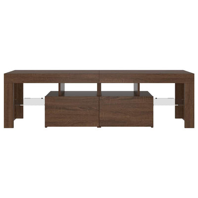 Ruskea tammi tv-taso led-valoilla Grozdana 140x36,5x40cm