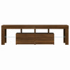 TV-taso LED-valoilla ruskea tammi 140x36,5x40 cm