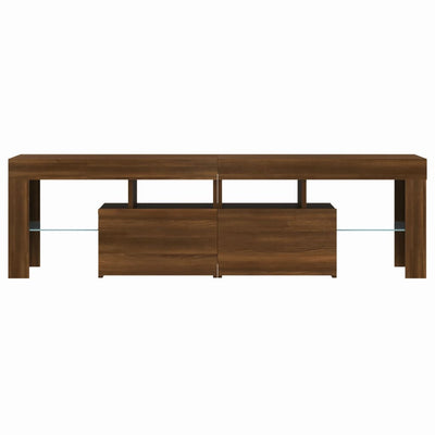 TV-taso LED-valoilla ruskea tammi 140x36,5x40 cm