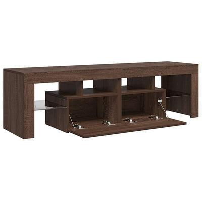 Ruskea tammi tv-taso led-valoilla Grozdana 140x36,5x40cm