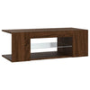 TV-taso LED-valoilla ruskea tammi 90x39x30 cm