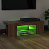 TV-taso LED-valoilla ruskea tammi 90x39x30 cm